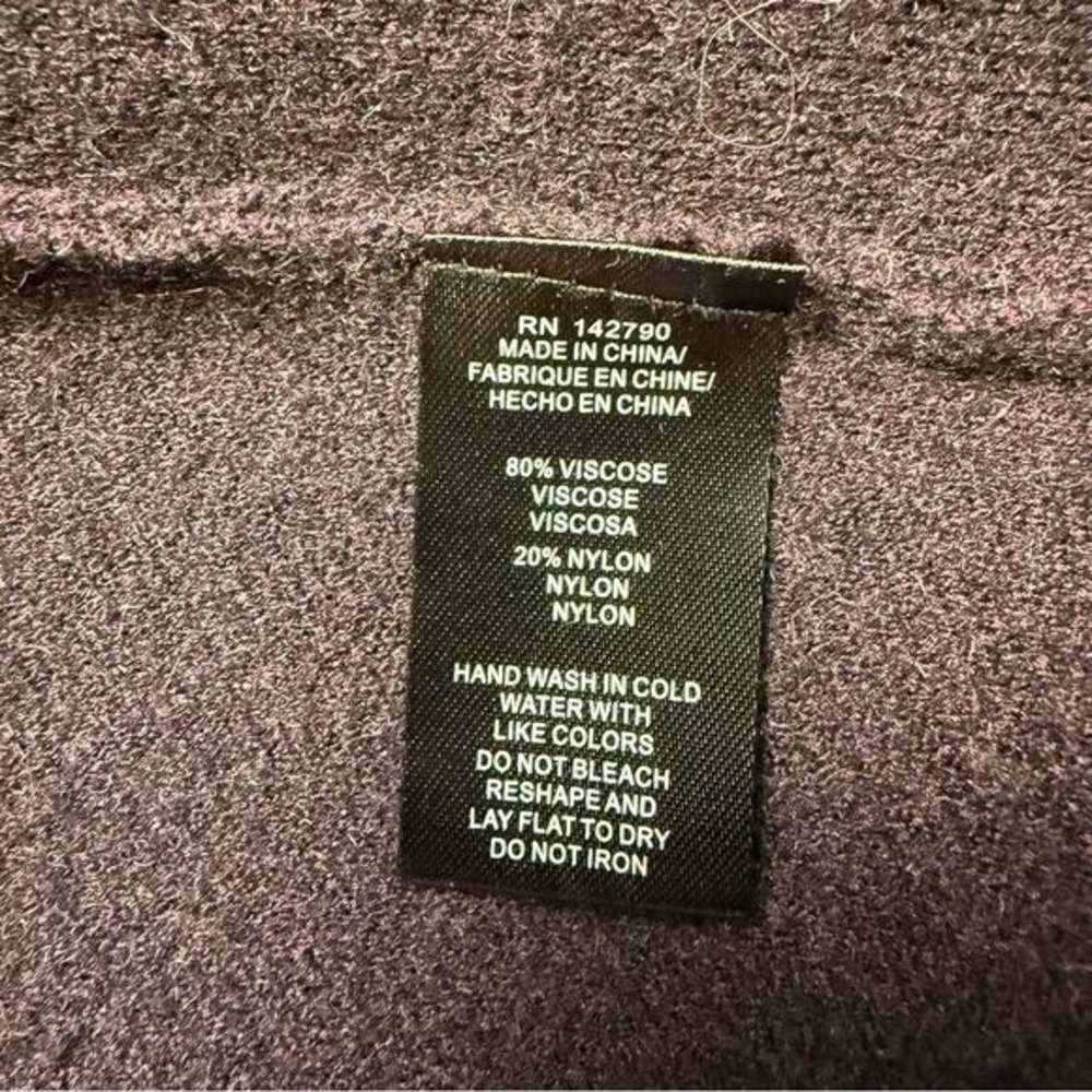 Maxsport Dark Plum Brown Belted Long Cardigan Sweater Duster Size Small - Picture 9 of 11